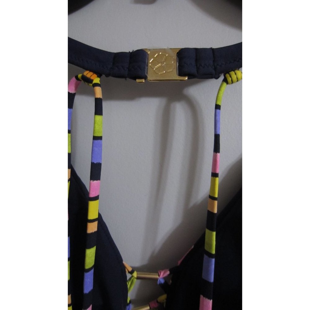 Trina Turk Navy Floral One-Piece Swimsuit with Pink & Yellow Accents - Picture 6 of 9